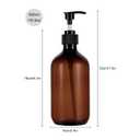Shampoo Bottles with Pump, 17oz Refillable Amber Plastic Pump Dispenser Bottle for Soap Shampoo Conditioner, 2 Pack (500ml, Brown)