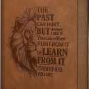 Leather Journal for Men Soft Cover 256 Pages Lined Bible Journals for Writing A5 Lion Journaling Notebooks Vintage Travel Inspirational Diary, 5.7" x 8.3", Brown