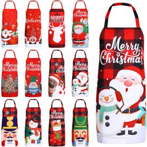 Suhine 12 Pcs Christmas Aprons Bulk Adjustable Red Plaid Xmas Santa Elf Pink Apron for Women Men Cooking Baking Holiday Party