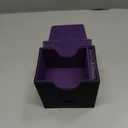 Mage Tech Card Deck Box for MTG Commander - Patented Design, Commander Display, Fits 100 Double-Sleeved Cards, 35pt Card Brick & Dice Tray - Black/Purple