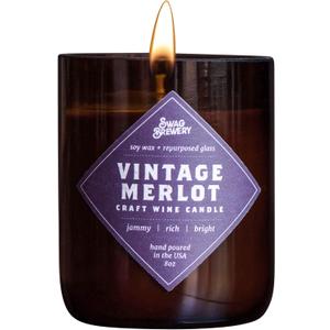 Vintage Merlot Wine Candle - Makes a Great Wine Gift, Gift for Mom, Unique Wine Bottle Candle, Pinot Noir, Bordeaux, Cabernet, Syrah, Malbec, Chardonnay, Lush *Made in USA*