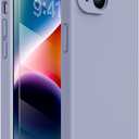 Miracase Designed for iPhone 14 Case with Screen Protector,[Upgraded Enhanced Camera Protection],Shockproof Liquid Silicone Case with Microfiber Lining, 6.1 inch, Lavender Grey
