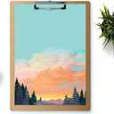 Stonehouse Collection Landscape Stationery - 60 Decorative Writing Paper Sheets - Printed Stationery Paper with Forest and Mountain Design - 8.5 x 11