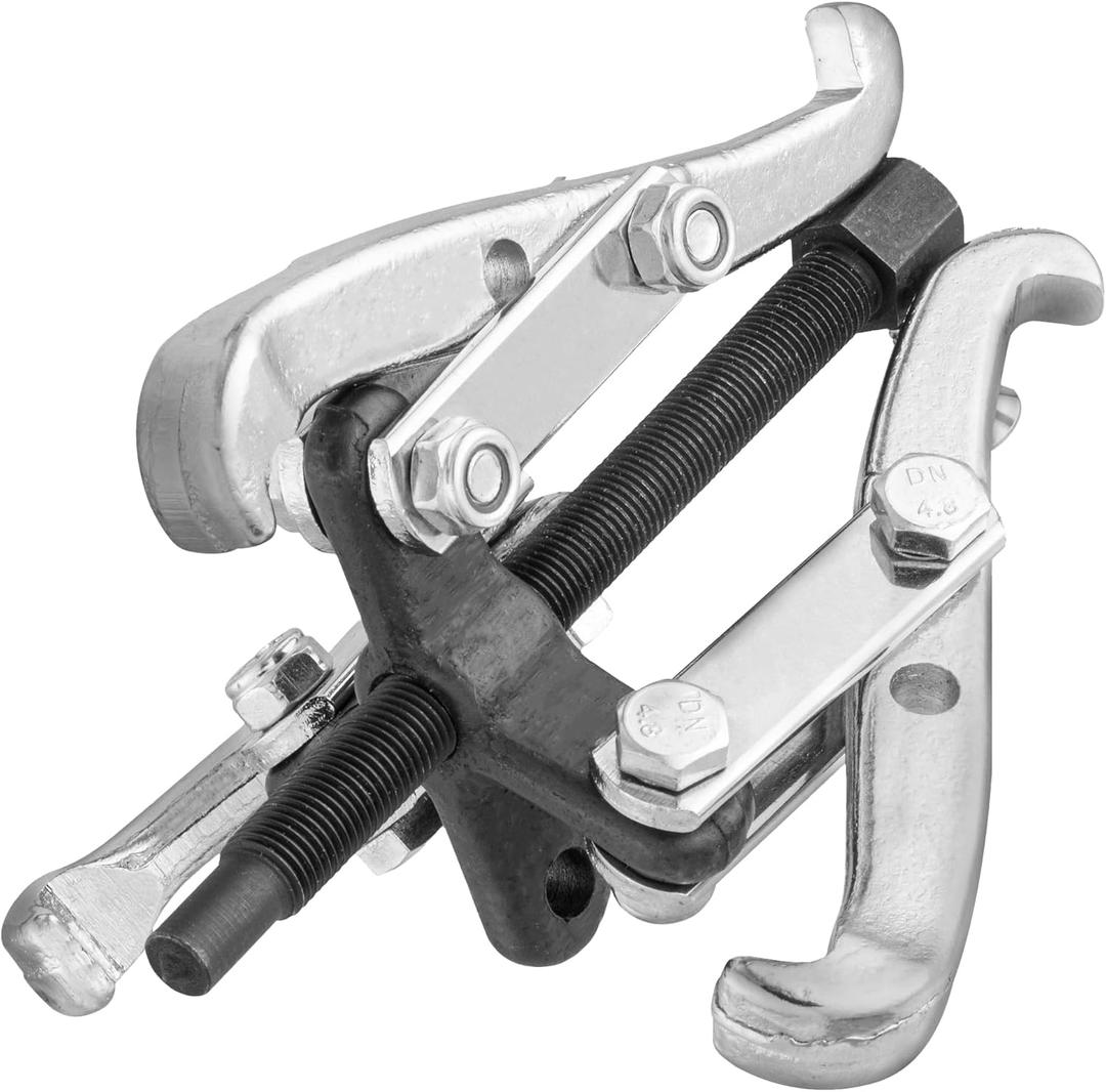 3-Jaw Gear Puller - Heavy-Duty Bearing Removal Tool for Pulley, Flywheel, Steering Wheel & Brake Disc - CR-V Steel Extractor w/Reversible Jaws for Automotive Repairs & Maintenance - by KapStrom