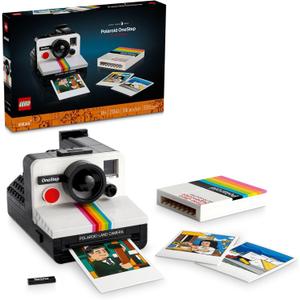 LEGO Ideas Polaroid OneStep SX-70 Building Set for Adults - Vintage Polaroid Model DIY Craft Kit, Ages 18+ - Gift for Birthdays - 21345