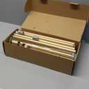 IFELS 2 Pack Heavy Duty Curtain Rods for Windows 72 to 144 Inch, 1 Inch Gold Curtain Rods Set of 2 Pack for Outdoor, Farmhouse, Bedroom, Adjustable Easy Install Drapery Rod (A2,Gold,30"-150"-2Pack)