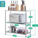 susunnus Stainless Steel Shelves 23.6in-3 Tier, Stainless Steel Shelf Organizer, Kitchen Storage Shelves, Artistic Texture, Pragmatic& Sturdy & Waterproof, 23.6in*13.8in-3t