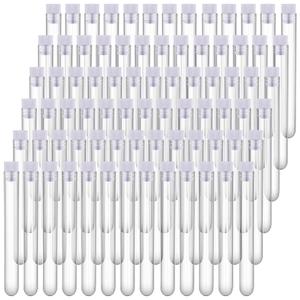 Xuhal 200 Pack Clear Plastic Test Tubes 12 x 100mm 12 ml Lab Tubes Test for Scientific Themed Birthday Party Supplies