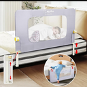 Q-MIULIKE Baby Bed Rail for Toddlers Crib Guard Rail Smooth Flip-Down Safety Rail Guards for 14 Height Adjustable, Toddlers Bed Rails for Full King Queen Bed 1 Piece