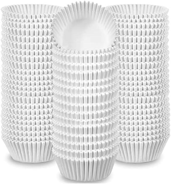 100 Jumbo Cupcake Muffin Liners 2 1/4" X 1 7/8" | Large Tall White Fluted Baking Cups Cupcake Liners