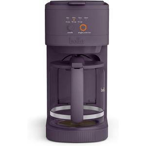 BELLA VersaBrew 2-in1 Coffee Maker, K-Cup compatible, Brew 3 Sizes Carafes & Single Serve Cups, Dishwasher Safe Reusable Filter & Filter Holder, Iced Coffee Function, 60oz Tank, Plum