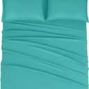 Mejoroom California King 1800 Thread Count Bed Sheets Set, Deep Pocket, Wrinkle & Fade Resistant, Hypoallergenic, 4Pcs Including Fitted & Flat Sheets, Teal