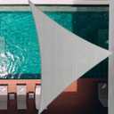 32' x 32' x 32' Gray Triangle Sun Shade Sail (ssET32) Sun Block Canopy Awning Commercial Grade 190 GSM Permeable UV Block for Outdoor Garden Backyard, 3 2' X 3 2' X 3 2' Premade