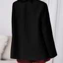 BTFBM Blazers for Women 2026 Spring Business Casual Clothes Open Front Oversized Winter Coats Work Office Suit Jackets (Black) US 14