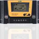 JJN 30A Solar Charge Controller 12V/24V/36V/48V Solar Panel Regulator with Adjustable LCD Display Dual USB Port Timer Setting PWM Auto Parameter