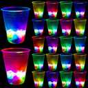 40 Pcs Glowing Party Cups,Pack with Flashing color Bright Glow-In-The-Dark Colors for House Parties Birthdays Concerts Weddings BBQ Beach DJ Holidays(16oz)