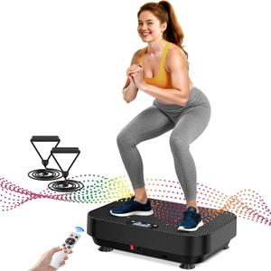 Vibration Plate Exercise Machine, 2025 Upgraded Fitness Vibrating Lymphatic Drainage Full Body Workout Shaker for Weight Loss, Featuring a 330 Lbs Capacity Vibrate Fitness Platform with 8 Modes