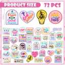 Hahafelt 72 Pcs Colorful Christian Embroidered Iron on Patches Motivational Bible Verse Religious Sew on Applique Patches for Hat Backpack Jacket Clothes DIY Accessories Decorations