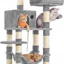 Cat Tree,Large Cat Tower, Multi-Level Condo, Smoky Gray
