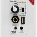Pyle Wireless BT Receiver Wall Mount - 100W In-Wall Audio Control Receiver w/ Built-in Amplifier, USB/Microphone/Aux (3.5mm) Inputs, Speaker Terminal Block, Connect 2 Speakers, White - PWA15BT