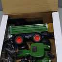 Remote Control Tractor Toy with Trailer | Metal Front & Front Loader Farm Vehicle Set with Lights & 8-Wheel Design, RC Tractor Truck for Boys & Girls Ages 3-9, Fun Farm Toy Gift for Toddlers & Kids