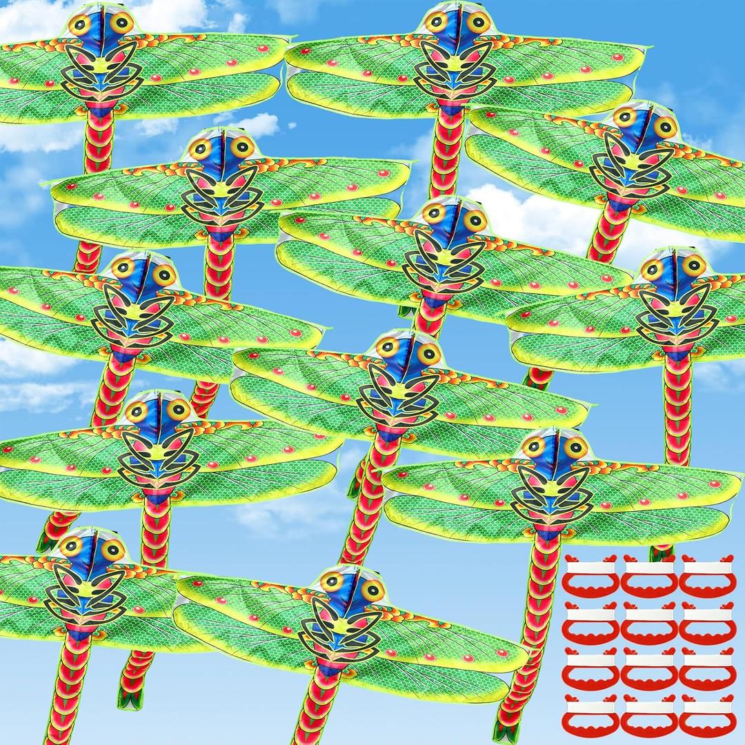 Shappy 12 Pack Large Dragonfly Kites 4 FT Dragonfly Kites Easy to Fly for Adults Kids Beach Park Outdoor Game Activities Gifts for Easter and Festival