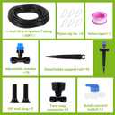 Depel Drip Irrigation Kit,49ft Quick Connect Garden Watering System Raised Bed Watering System Automatic Irrigation System with 1/4" Tubing, Sprinkler Nozzles for Greenhouse Patio Plants