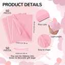 PerKoop 50 Packs Baby Shower Gifts Bags Bulk Baby Shower Favor Bags with Handle Paper and 50 Sheets Decorative Tissue Paper for Guests Gifts Gender Reveal(Pink)