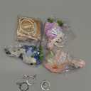 Wavwavw 3 Set Graduation Gifts for Teacher, Positive Handmade Mini Crochet Flowers Bouquet Flower Keychains Wooden Bead Bracelet with Card for Teacher Supplies (Pastel)