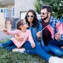 American Flag Sunglasses, 4th of July Sunglasses 3 Pcs, Red White and Blue Decorations Patriotic, USA Flag Glasses for Women Men Classic Retro for 4th of July Accessories