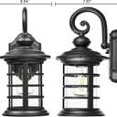 Outdoor Sconce Lights, Outdoor Wall Light Fixtures, Waterproof Exterior Lighting Fixtures with Clear Glass Shade, Outside Wall Lights for House, Garager (13.5inch,Bulb Not Included) (Black3)