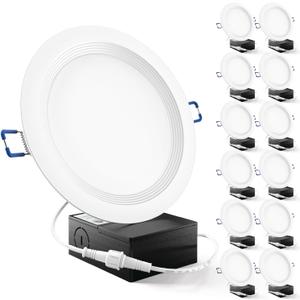 Sunco 12 Pack 6 Inch LED Recessed Light, Ceiling Canless Recessed Lights, Baffle Trim Ultra Thin, 850 LM, 14W, 3000K Warm White, Dimmable, Wafer Thin with Junction Box.