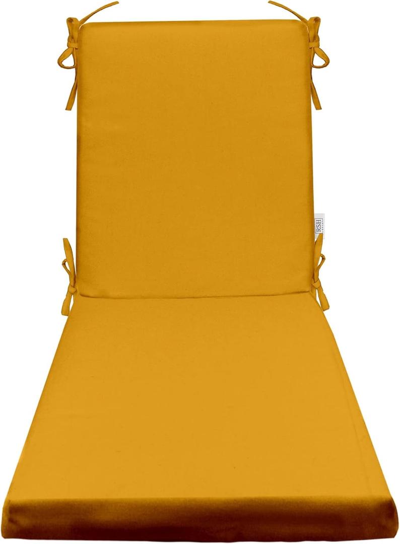 RSH DECOR: Sunbrella Foam Chaise Lounge Seat Cushion | 72 x 21 x 3 | Sunbrella Performance Fabric | Water and Fade-Resistant | Outdoor Chair Cushion for Patio Furniture | Canvas Sunflower Yellow