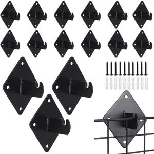 15 Pcs Gridwall Mount Brackets with Screws,Metal Grid Panel Wall Mount Bracket,Grid Wall Accessory for Grid Panels Warehouse Office Cloakroom Retail Display Wall