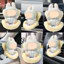 6 x Car Seat for Dolls, Cute Car Seat with Clip Box and Safety Belt Soft Furry Cushions Ideal Decorative Accessories for Air Vent Clip and Desktop Stand(Apricot)