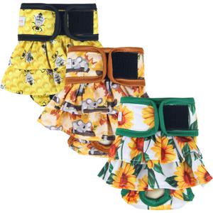 Langsprit Washable Female Dog Diapers (3 Pack) - Reusable, Highly Absorbent for Dogs in Period XL (X-Large (Pack of 3))