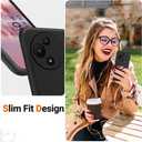 Case for TCL 60 SE 60SE Phone Case with Tempered Glass Screen Protector, 360 Rotatable Ring Holder Kickstand/ Stand Silicone TPU Shockproof Protective Cover Case for TCL 60SE 60 SE 2025 - Black