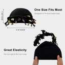 Turban for Men Adjustable Halo Silk Satin Lined Cap for Women Durag Twist Head Wraps Hat Elastic Pre Tie Beniee (Medium, Black-1)