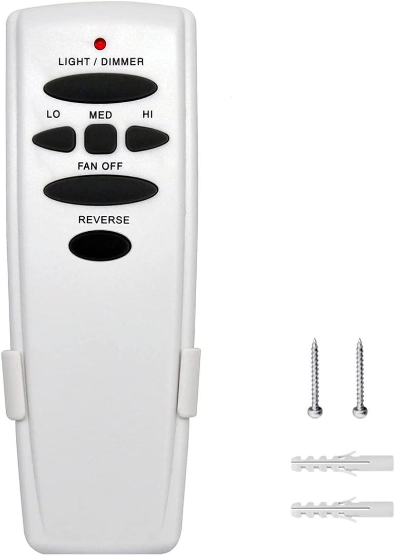 Hampton Bay Ceiling Fan Remote Control - 3-Speed, Light Dimmer, Reverse Button - Replacement for UC7078T, CHQ7078T, L3H2003FANHD, HD5, HD6 Models