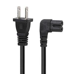 5FT TV Power Cord 2-Prong Figure 8 Power Cord Angled L-Type IEC C7 (Figure 8) Replacement Power Cord for LCD LED Mornitor, IEC C7 to Nema 1-15P