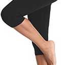 Kotii Women's Lightweight Soft Capri Leggings Crop Leggings 3/4 Stretch Yoga Pants, S/M