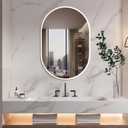 Niccy Oval LED Bathroom Vanity Mirror, 36"x24" Front lit Mirror with Light, Smart Anti-Fog Waterproof Mirror with Memory Function Dimmable Lighted Mirror