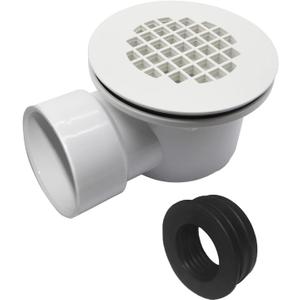 Low Profile Shower Drain, 1.5 Side Outlet Drain Assembly,Perforated Strainer, for 1.5" or 2" Shower Drain, Replacement Base PVC Side Outlet Drain