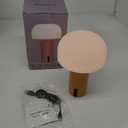 Cordless Mushroom Table Lamp, Waterproof Shower Lamp, Battery Operated Table Lamp Rechargeable, Touch Dimmable Night Light for Bedroom/Patio/Camping/Dinning/Outdoor (Orange)