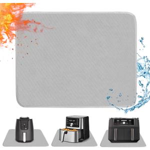 Heat Resistant Mat for Air Fryer, 21 x 24in Heat Resistant Mat for Countertop, Fireproof Silicone Countertop Protector Appliance Slider Hot pod for Air Fryer, Coffee Maker, Toaster, Oven (Grey)