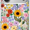 MOSNOVO for iPhone 17 Pro Case | Compatible with Magsafe | Military Grade 6.6ft Drop Tested | Camera Control | Clear with Blossom & Bloom Design