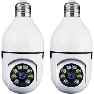 Security Camera, Two Way Talk 1080P HD Video WiFi Smart Camera, Indoor Outdoor Night Vision 360 Degree Motion Detection with SD Card (Pack of 2)