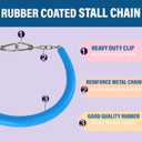 Stall Chain for Horses 51 Inch Horse Stall Guard with Heavy-Duty Clips, Rubber Coated Stall Guard for Horse Stalls and Trailers (Teal)