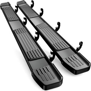 AUTOSAVER88 6 Inches Running Boards Compatible with Chevy Silverado/GMC Sierra 2019-2026 1500, 2020-2026 2500HD 3500HD Crew Cab, Black Side Steps Stainless Steel Nerf Bars