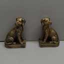 Decorative Bookends for Shelves, Dog Book Ends for Heavy Books, Labrador Retriever Statues Bookends for Heavy Books with Anti-Slip Base Book Holders for Home Office Decor (Gold)